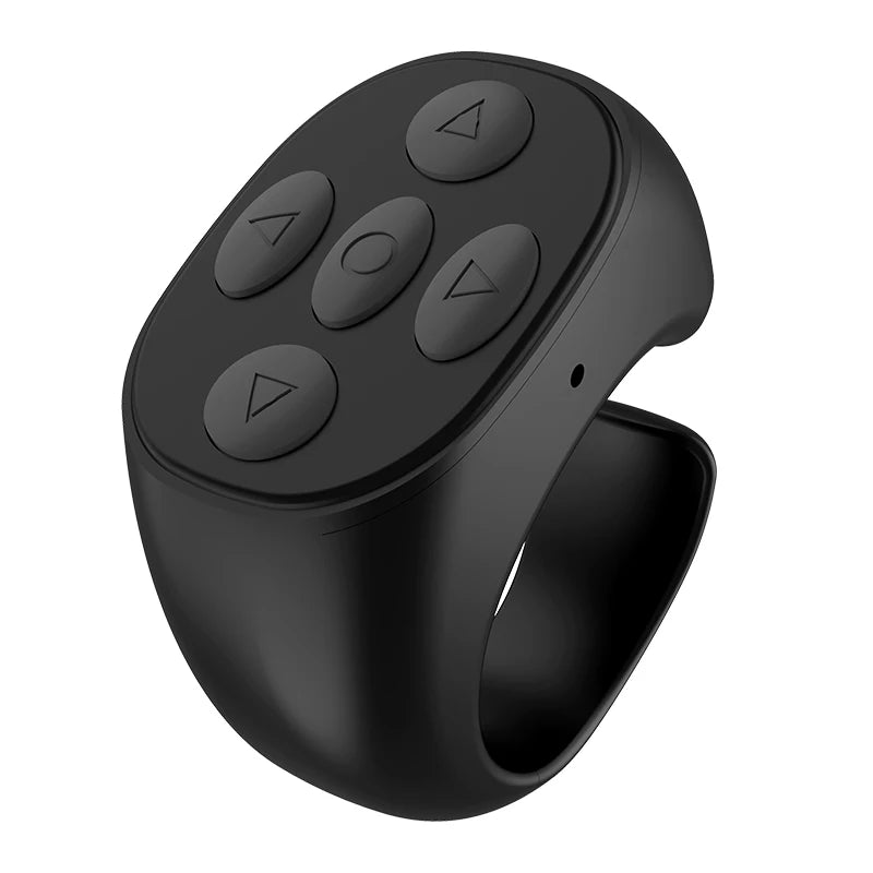 Black control ring with buttons on a white background